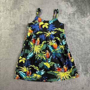 RJC Hawaiian Girls 12 Sundress Tropical Parrot Print Cotton Spaghetti Strap